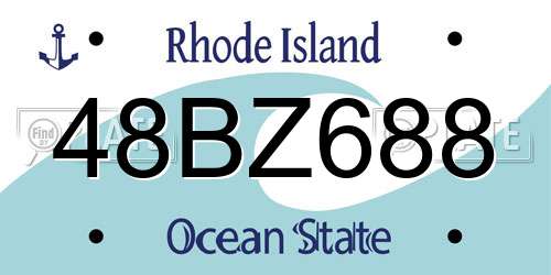 48BZ688 Rhode Island License Plate