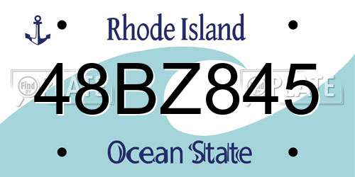 48BZ845 Rhode Island License Plate