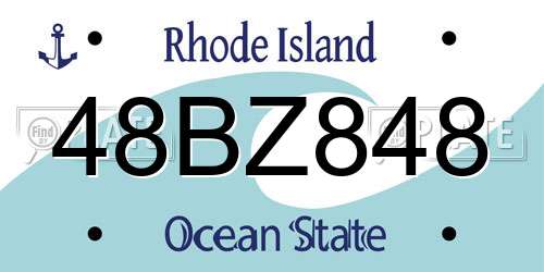 48BZ848 Rhode Island License Plate