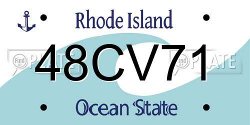 48CV71 Rhode Island License Plate