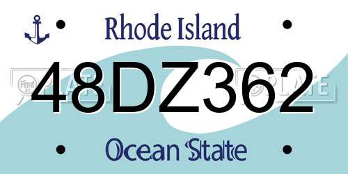 48DZ362 Rhode Island License Plate