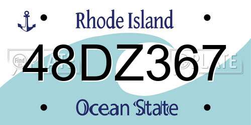 48DZ367 Rhode Island License Plate
