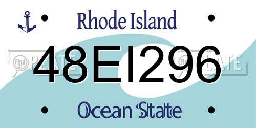 48EI296 Rhode Island License Plate