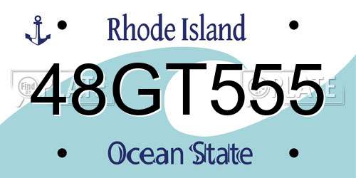 48GT555 Rhode Island License Plate