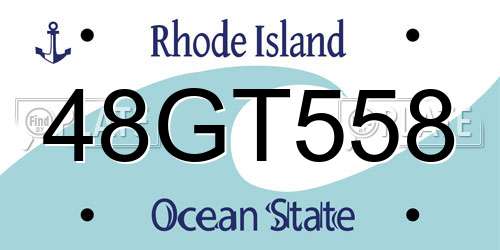 48GT558 Rhode Island License Plate