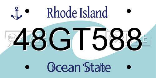 48GT588 Rhode Island License Plate