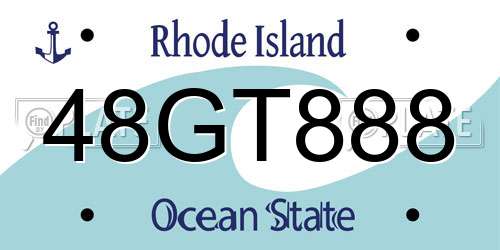 48GT888 Rhode Island License Plate