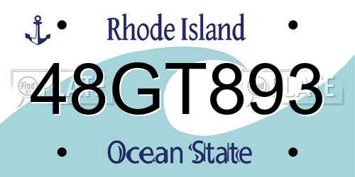 48GT893 Rhode Island License Plate
