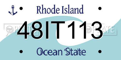 48IT113 Rhode Island License Plate