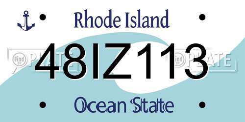 48IZ113 Rhode Island License Plate