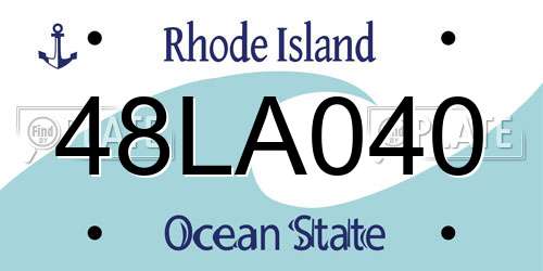 48LA040 Rhode Island License Plate