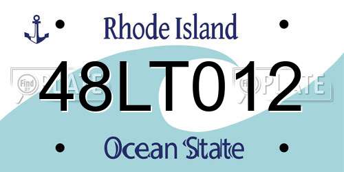 48LT012 Rhode Island License Plate