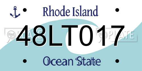 48LT017 Rhode Island License Plate
