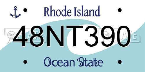 48NT390 Rhode Island License Plate