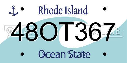 48OT367 Rhode Island License Plate
