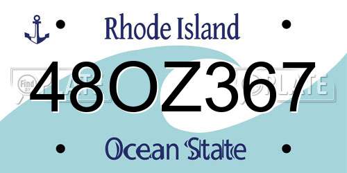 48OZ367 Rhode Island License Plate