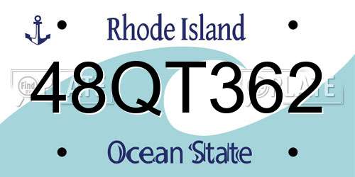 48QT362 Rhode Island License Plate
