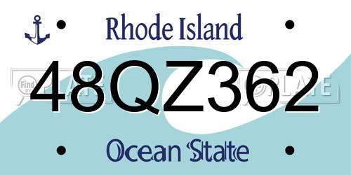 48QZ362 Rhode Island License Plate