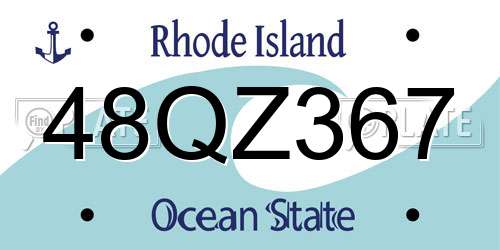 48QZ367 Rhode Island License Plate