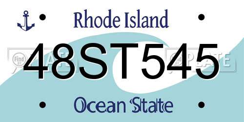 48ST545 Rhode Island License Plate