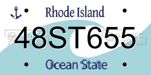 48ST655 Rhode Island License Plate