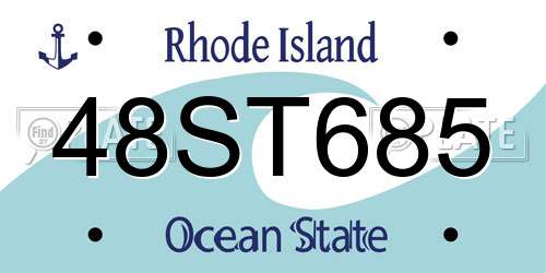 48ST685 Rhode Island License Plate