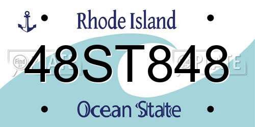 48ST848 Rhode Island License Plate