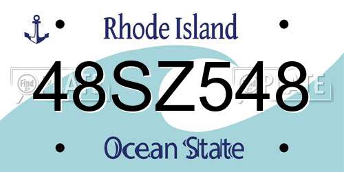 48SZ548 Rhode Island License Plate