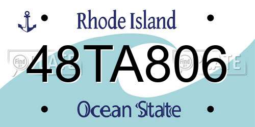 48TA806 Rhode Island License Plate