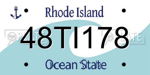 48TI178 Rhode Island License Plate