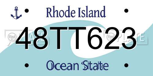48TT623 Rhode Island License Plate