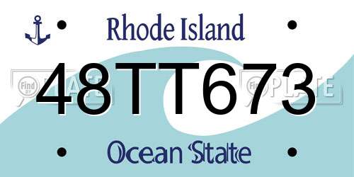 48TT673 Rhode Island License Plate