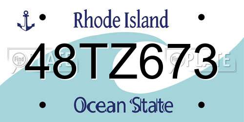 48TZ673 Rhode Island License Plate
