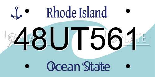 48UT561 Rhode Island License Plate