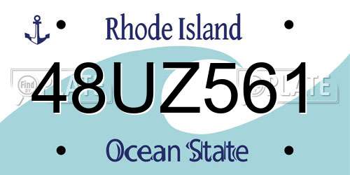 48UZ561 Rhode Island License Plate
