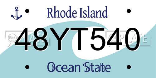 48YT540 Rhode Island License Plate