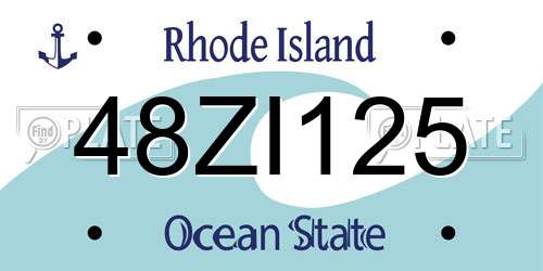 48ZI125 Rhode Island License Plate