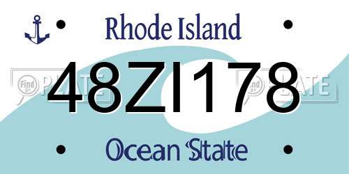 48ZI178 Rhode Island License Plate