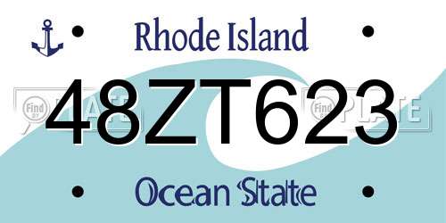 48ZT623 Rhode Island License Plate
