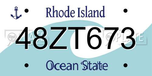 48ZT673 Rhode Island License Plate