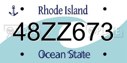 48ZZ673 Rhode Island License Plate