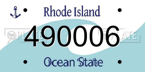490006 Rhode Island License Plate