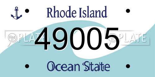 49005 Rhode Island License Plate