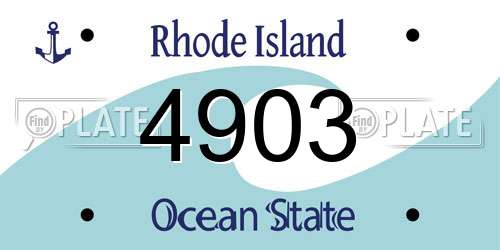 4903 Rhode Island License Plate