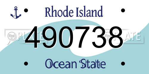 490738 Rhode Island License Plate