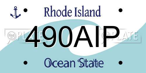 490AIP Rhode Island License Plate
