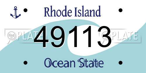 49113 Rhode Island License Plate