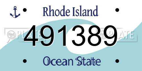 491389 Rhode Island License Plate