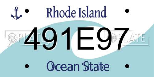 491E97 Rhode Island License Plate