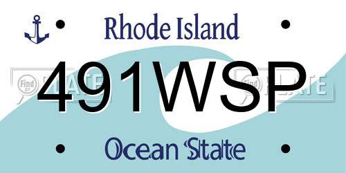 491WSP Rhode Island License Plate